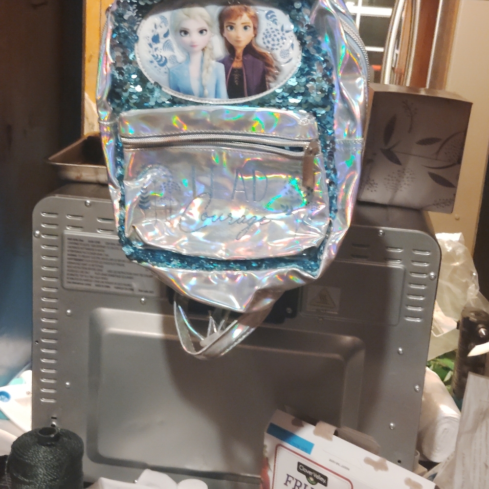 Disney Frozen Holographic Backpack - Blue and Silver